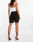 Y.A.S high waisted tailored short in black