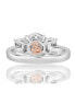 ფოტო #6 პროდუქტის Suzy Levian Sterling Silver White Oval Cut Cubic Zirconia 3-Stone Center Stone Ring