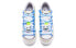 【定制球鞋】 Nike Blazer Low 冰裂纹 解构鞋带 卡通鞋带扣 手绘喷绘 低帮 板鞋 男款 蓝白 / Кроссовки Nike Blazer Low DN2158-101
