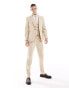 ASOS DESIGN wedding slim suit jacket in camel microtexture