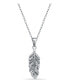 Giani Bernini cubic Zirconia Pave Feather Pendant Necklace in Sterling Silver