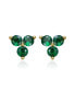 Фото #2 товара 14k Gold Plated Red Cubic Zirconia Stud Earrings for Kids