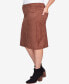 ფოტო #3 პროდუქტის Plus Size Teal The Show Solid Faux Suede Skort