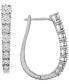 Diamond Graduated Oval Hoop Earrings (1 ct. t.w.) in Sterling Silver, Created for Macy's