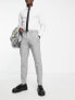 Фото #1 товара Selected Homme slim fit suit trouser in light grey check