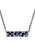 ფოტო #1 პროდუქტის EFFY® Sapphire Bar 16" Pendant Necklace (9/10 ct. t.w.) in Sterling Silver