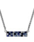 Фото #1 товара EFFY Collection eFFY® Sapphire Bar 16" Pendant Necklace (9/10 ct. t.w.) in Sterling Silver