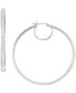 Crystal Pavé Click Top Medium Hoop Earrings, 2"