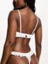 Lindex Ivy bridal lace bralet with frill detail in white - WHITE