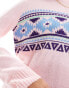 Фото #6 товара Threadbare Ski oversized printed jumper in pink