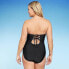 Women's Twist-Front Bandeau Classic One Piece Swimsuit with Tummy Control -