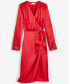 ფოტო #5 პროდუქტის Women's Satin Wrap Dress, Created for Macy's