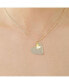 ფოტო #3 პროდუქტის Sterling Silver 14k Yellow Gold Plated with Cubic Zirconia Pave Double Dangle Heart Charm Pendant Layering Necklace