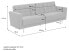 Jasmin Sofa 3-Sitzer mit Bettfunktion