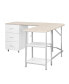 Фото #15 товара Wood L-Shape Home Office with Storage Two-Tone Desk