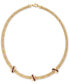 ფოტო #3 პროდუქტის Garnet Crisscross Popcorn 18" Collar Necklace (3/8 ct. t.w.) in 14k Gold-Plated Sterling Silver