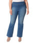 ფოტო #1 პროდუქტის Trendy Plus Size Pull-On Flare Jeans