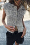 METALLIC THREAD TEXTURED KNIT VEST