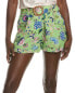 Hemant & Nandita Linen-Blend Short Women's Green S