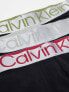 Фото #5 товара Calvin Klein steel 3-pack boxer briefs with contrast waistband in black