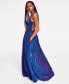 Фото #3 товара Juniors' Strappy-Back Glitter-Finish Gown, Created for Macy's