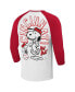 Фото #3 товара Men's White/Red Peanuts Cincinnati Baseball Raglan T-Shirt