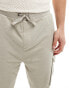 Brave Soul towelling co-ord cargo shorts in stone Серый, M - W32-34 - фото #5