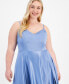 Фото #3 товара Trendy Plus Size Satin Sleeveless Gown