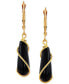 ფოტო #3 პროდუქტის Onyx Wire-Wrap Leverback Drop Earrings in 10k Gold