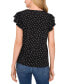 ფოტო #2 პროდუქტის Women's Double Ruffle Floral-Print Knit Blouse