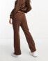 Threadbare Petite Maddy panelled joggers with poppers co-ord in chocolate brown