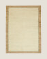 Rectangular jute rug with contrast border