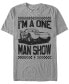 Фото #1 товара Disney Pixar Men's Cars McQueen One Man Show Short Sleeve T-Shirt