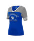 ფოტო #3 პროდუქტის Women's Royal, Heathered Gray Kentucky Wildcats There You Are V-Neck T-shirt
