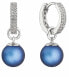 2in1 silver earrings with blue synthetic pearls and zircons 31298.3