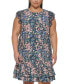 Фото #7 товара Plus Size Floral-Print Flutter-Sleeve Dress