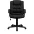 Фото #3 товара Mid-Back Black Leather Swivel Task Chair With Arms