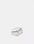 ASOS DESIGN ring with molten detail in silver tone Серебристый, L - фото #1