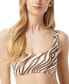 Фото #1 товара Michael Michael Kors 299641 Women's Printed Logo Ring Bikini Top Swimwear L