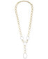 Фото #3 товара Diamond Oval Link 20" Lariat Necklace (1 ct. t.w.) in 14k Gold-Plated Sterling Silver, Created for Macy's