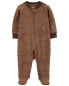 Фото #1 товара Baby Polar Bear 2-Way Zip Cotton Blend Sleep & Play NB