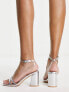 Фото #2 товара New Look heeled sandal with clear straps in silver