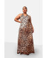 Фото #1 товара Plus Size Yasmeen Leopard Open Back Maxi Slip Dress