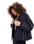 Фото #1 товара ASOS DESIGN track jacket with piping detail in navy