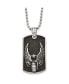 ფოტო #1 პროდუქტის Antiqued Black IP-plated Grenade Wings Dog Tag Ball Chain