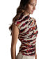 ფოტო #4 პროდუქტის Women's Printed Funnel Neck Cap-Sleeve Top