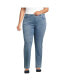Фото #1 товара Plus Size Starfish Mid Rise Knit Denim Straight Jeans