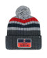 Фото #1 товара Men's Gray Cleveland Guardians Stack Cuffed Knit Hat with Pom