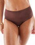 Фото #2 товара & Other Stories rib high waist bikini bottom in dark brown