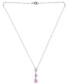 Фото #3 товара Giani Bernini pink Cubic Zirconia Journey 18" Pendant Necklace in Sterling Silver, Created for Macy's